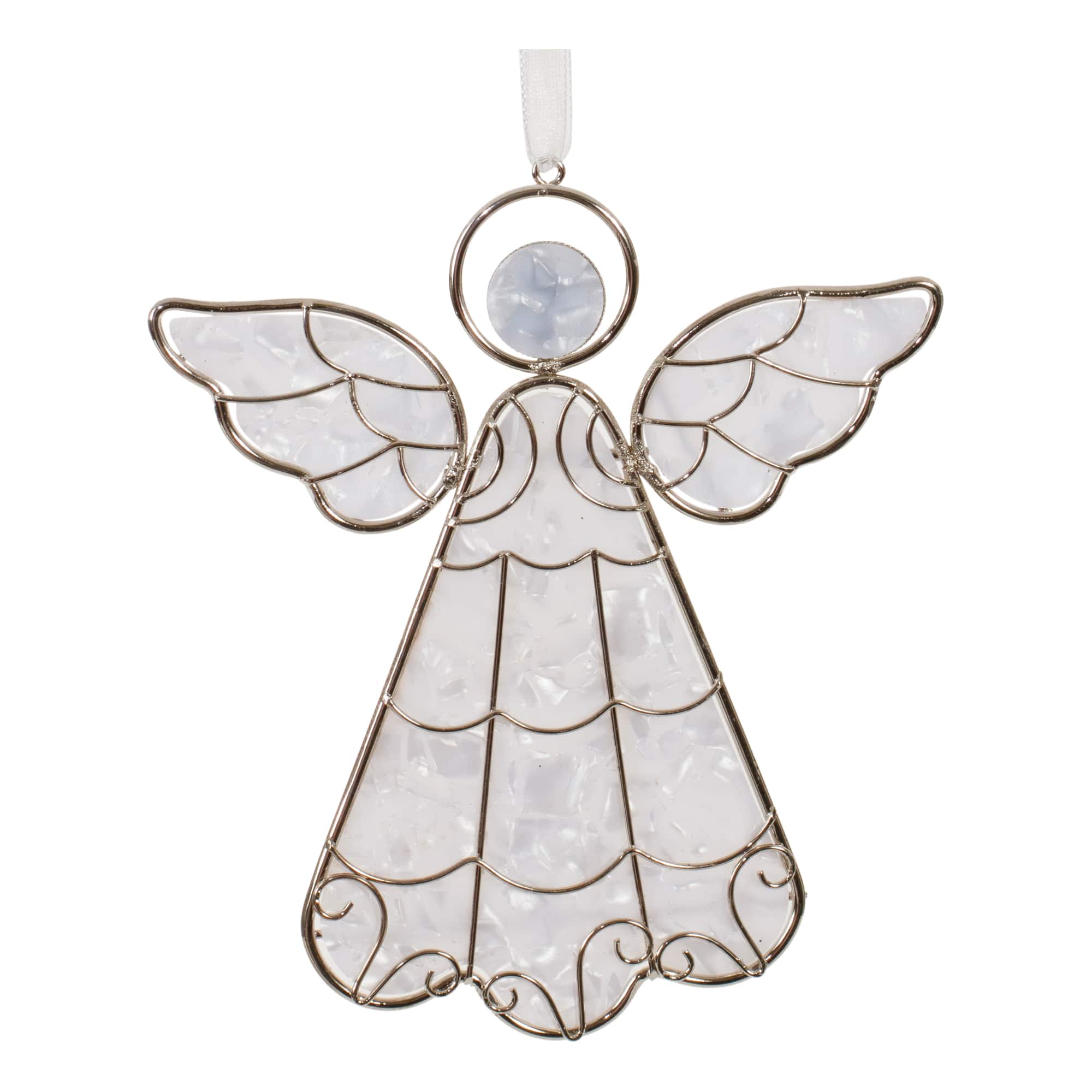 5" Metal Framed Angel Ornament Set